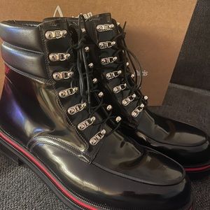 Christian Louboutin patent,leather boot